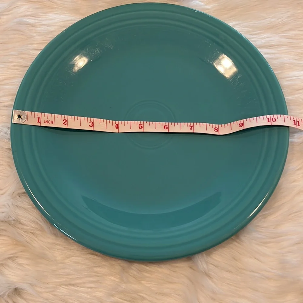 Vintage Fiesta Bundle 3 Diner Plate Ceramic Pottery Turquoise Blue Color